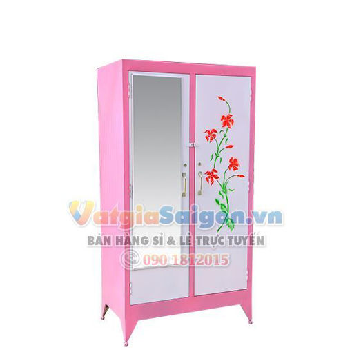 Hình ảnh của Tủ áo sắt sơn TAS 85x140 trắng hồng