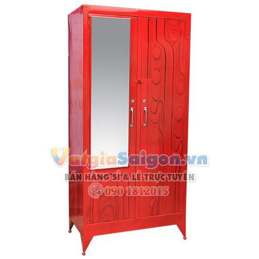 Hình ảnh của Tủ áo sắt sơn TAS 85x180 đỏ đô